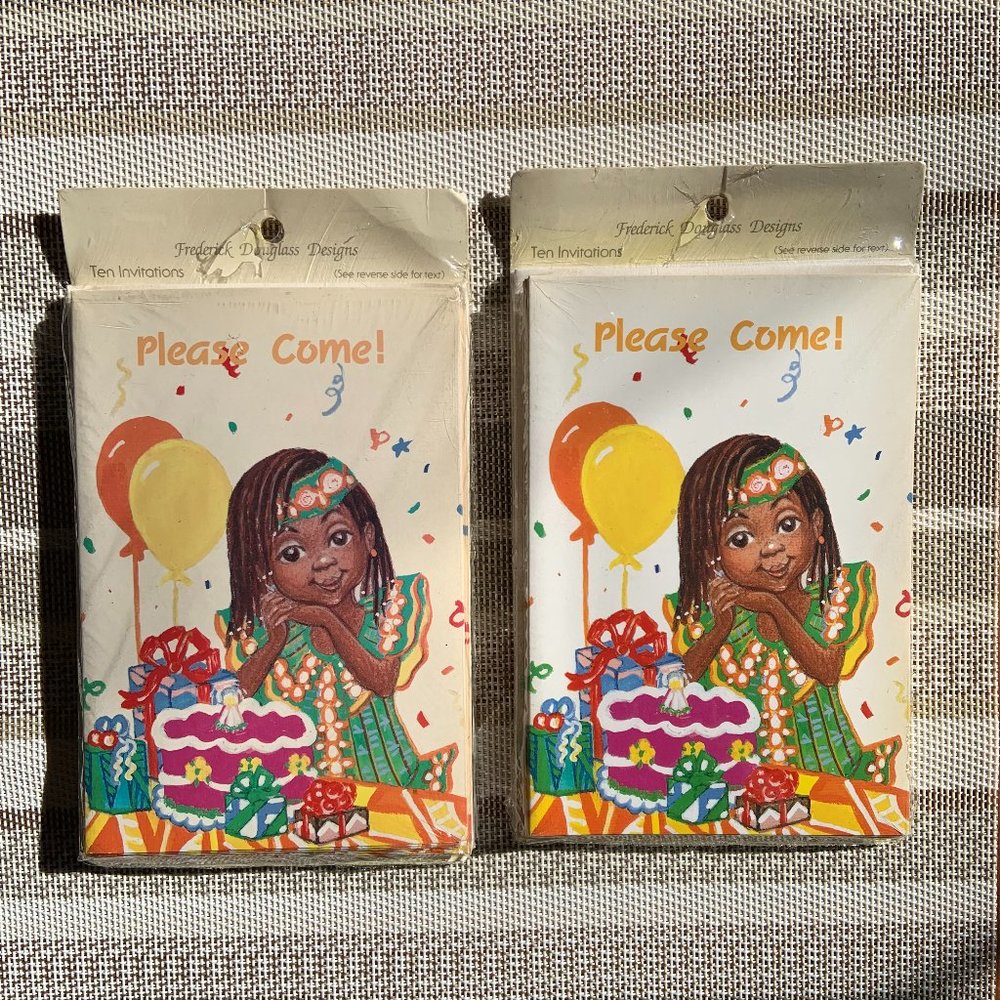 Vintage Fredrick Douglass Design " Birthday Party Invitations" - 2 Pack